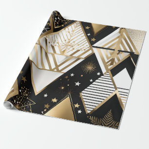 Cadeau formes géométriques de noël enveloppant papier