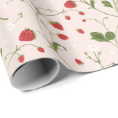 Cadeau Fraises sauvages (lin) - Papier à envelopper (Coin rond)