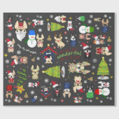 Cadeau Français Bulldog Noël Papier d'enveloppement de No (Plat)