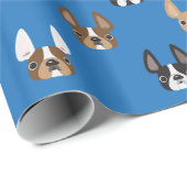 Cadeau Frenchie et papier d'emballage d'amis (Coin rond)