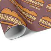 Cadeau Fromage Philly Steak Papier unique (Coin rond)