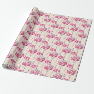 Cadeau Fuchsias exotiques sur papier d'emballage