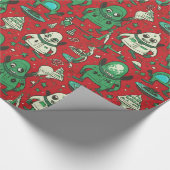 Cadeau Fun alien Noël papier d'emballage (Coin)