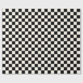 Cadeau Fun Modern À damiers Black & Cream Wrapper Papier (Plat)