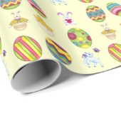 Cadeau Fun Pâques Motif Papier d'emballage de vacances (Coin rond)