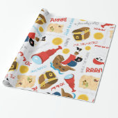 Cadeau Fun Pirate motif Party papier d'emballage (Déroulé)