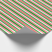 Cadeau Fun Rouge, Blanc, Vert Lignes Motif Papier à envel (Coin)