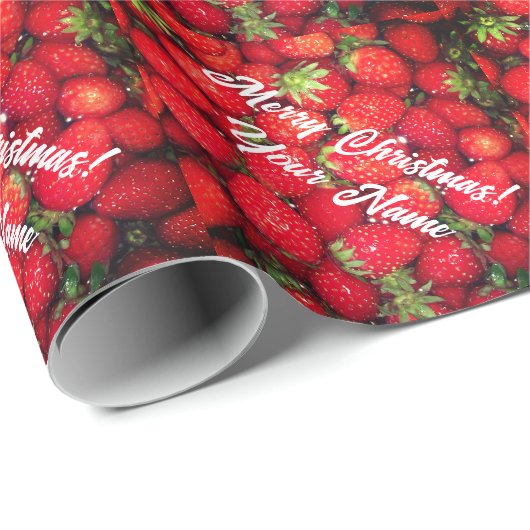 Cadeau Fun rouge fraise sur mesure papier d'emballage de  (Coin rond)