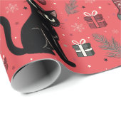 Cadeau Funny Black Cats Papier à envelopper Noël (Coin rond)