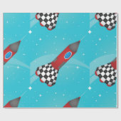 Cadeau Fusées dans le papier d'enveloppement spatial (Plat)