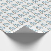 Cadeau Garçon Bleu Rocking Cheval bébé Papier d'enveloppe (Coin)