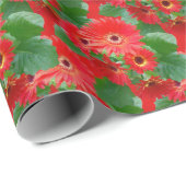 Cadeau Gerbera Daisies papier d'emballage (Coin rond)