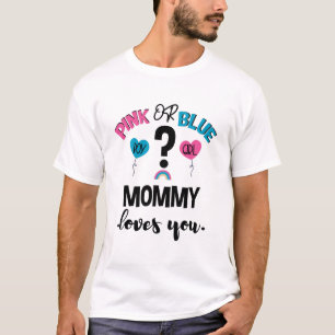 Cadeau Geslacht Baby Roze Of Blau Mama Houdt Van J T-shirt