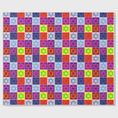 Cadeau Giftwrap - étoiles juives - papier de Giftwrapping (Plat)