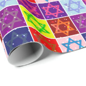Cadeau Giftwrap - étoiles juives - papier de Giftwrapping (Coin rond)