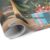 Cadeau Girafe riant avec des cadeaux | Papier d'enrobage (Coin rond)