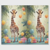 Cadeau Giraffe & Cadeaux dans la jungle | Papier d'enroba (Plat)