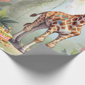 Cadeau Giraffe & Gâteau dans la jungle | Papier d'enrobag (Coin)