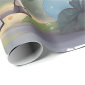 Cadeau Giraffe & Gâteau dans la jungle | Papier d'enrobag (Coin rond)