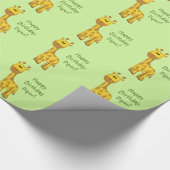 Cadeau Giraffe Nom personnalisé Papier d'enveloppement (Coin)