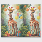 Cadeau Giraffe souriante dans la jungle | Papier d'enroba (Plat)