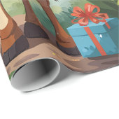 Cadeau Giraffe souriante dans la jungle | Papier d'enroba (Coin rond)