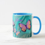Cadeau Girly ! La tasse de papillon, ajoutent le<br><div class="desc">Vérifiez mes autres ARTICLES ASSORTIS de PAPILLON !  Recherchez le "papillon" ici sur le zazzle aux kfwinters ! Svp comme ou part !  Merci !</div>