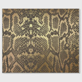 Cadeau Glam Python Snake Skin Golden brillant papier d'en (Plat)