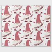 Cadeau Gnome Je t'aime envelopper du papier (Plat)