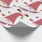 Cadeau Gnome Je t'aime envelopper du papier (Coin)