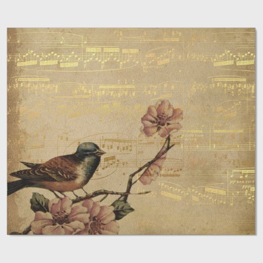 Cadeau Golden Song Music Matte Wrapper Papier (Plat)