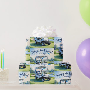 Cadeau Golf Baby shower garçon Bleu thème papier envelopp