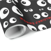 Cadeau Googly Eyes Papier d'enveloppement de Noël (Coin rond)