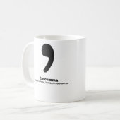 Cadeau grammatical d'humour de virgule de tasse de (Devant gauche)