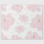 Cadeau Grand Boho rose tendance papier d'enveloppement fl (Plat)
