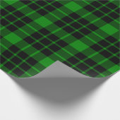 Cadeau Grand papier d'emballage de plaid noir et vert (Coin)