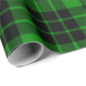 Cadeau Grand papier d'emballage de plaid noir et vert (Coin rond)