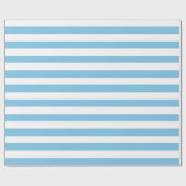 Cadeau Grand papier d'emballage de rayures bleu-clair et (Plat)