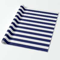 Grand papier d'emballage de rayures de bleu marine