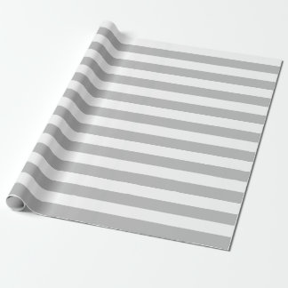 Cadeau Grand papier d'emballage de rayures grises et