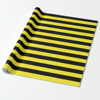 Cadeau Grand papier d'emballage de rayures noires et