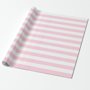Cadeau Grand papier d'emballage de rayures rose-clair et