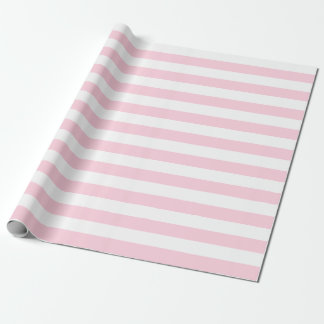 Cadeau Grand papier d'emballage de rayures rose-clair et