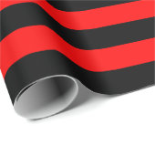 Cadeau Grand papier d'emballage de rayures rouges et (Coin rond)