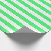 Cadeau Grand papier d'emballage de rayures vert clair et (Coin)