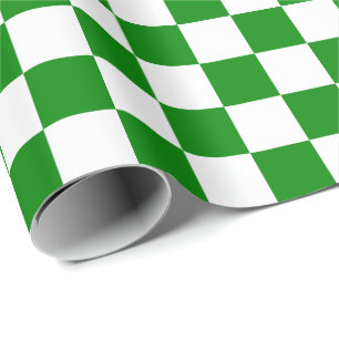 Cadeau Grand papier d'emballage vert et de blanc de