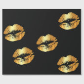 Cadeau Grands baisers d'or de lèvres sur le papier (Plat)