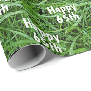 Cadeau Grass vert 65e Anniversaire Papier d'enveloppement
