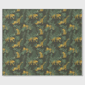 Cadeau Green Leopard Jungle Safari envelopper papier roul (Plat)