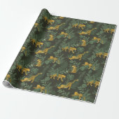 Cadeau Green Leopard Jungle Safari envelopper papier roul (Déroulé)